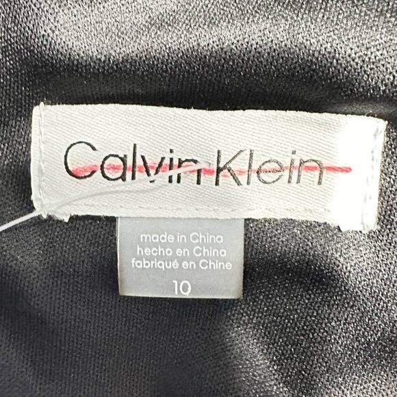 Calvin Klein Dress Women's Size 10 Black Ruched-Waist Surplice-Neck Dress NWT - Picture 7 of 12
